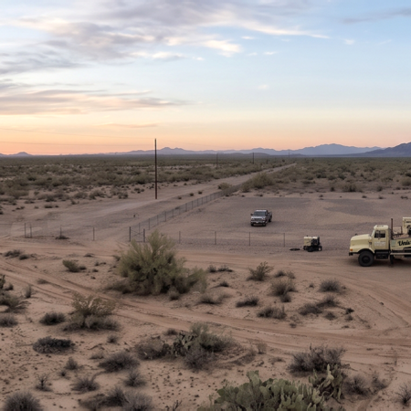 Desert well drilling rig truck